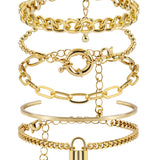 LAYERED GOLD BRACELETS SET