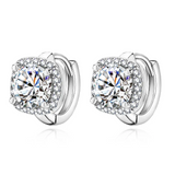 Nadine square earrings in white gold