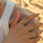 Sculptural Wrap Open Ring worn on hand