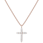 Pave cross pendant in rose gold