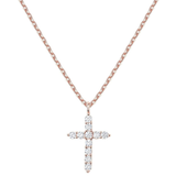 Pave cross pendant in rose gold