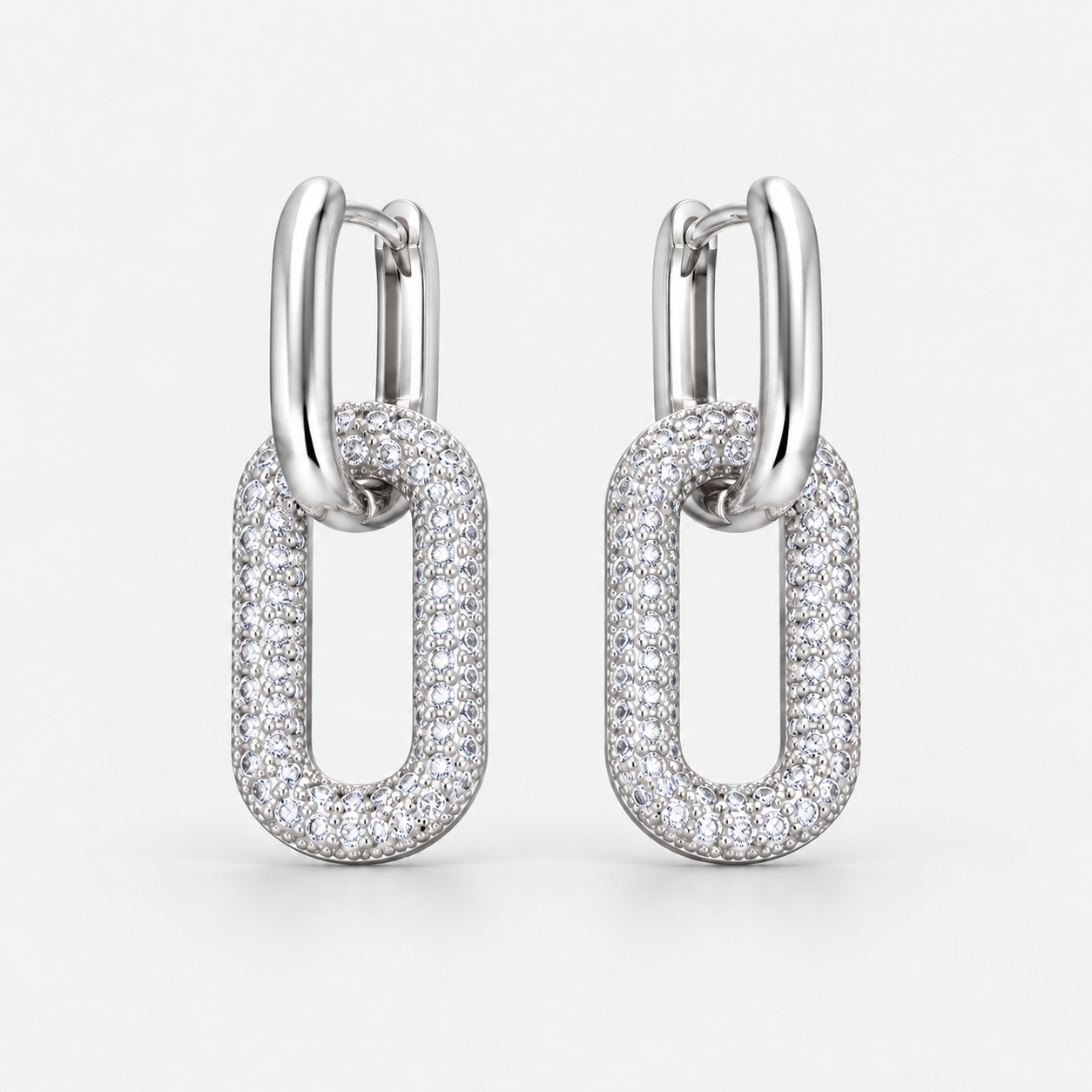 Rectangular Link Drop Earrings