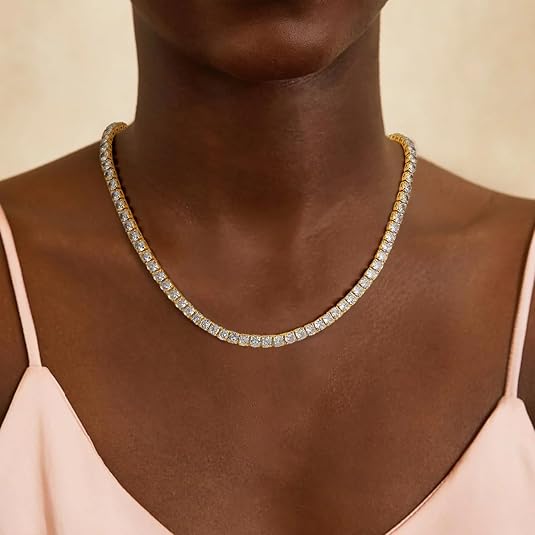 White gold tennis necklace