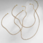 Gold tennis necklace styled