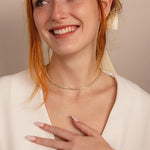 Tennis necklace stone line detail