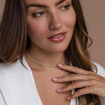 Tennis necklace worn
