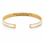 Engraved Friendship Cuff Bracelet with Color Enamel Gold Tone