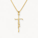 Faith Cross Necklace with Script Lettering Pendant