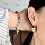 Link chain bracelet styled