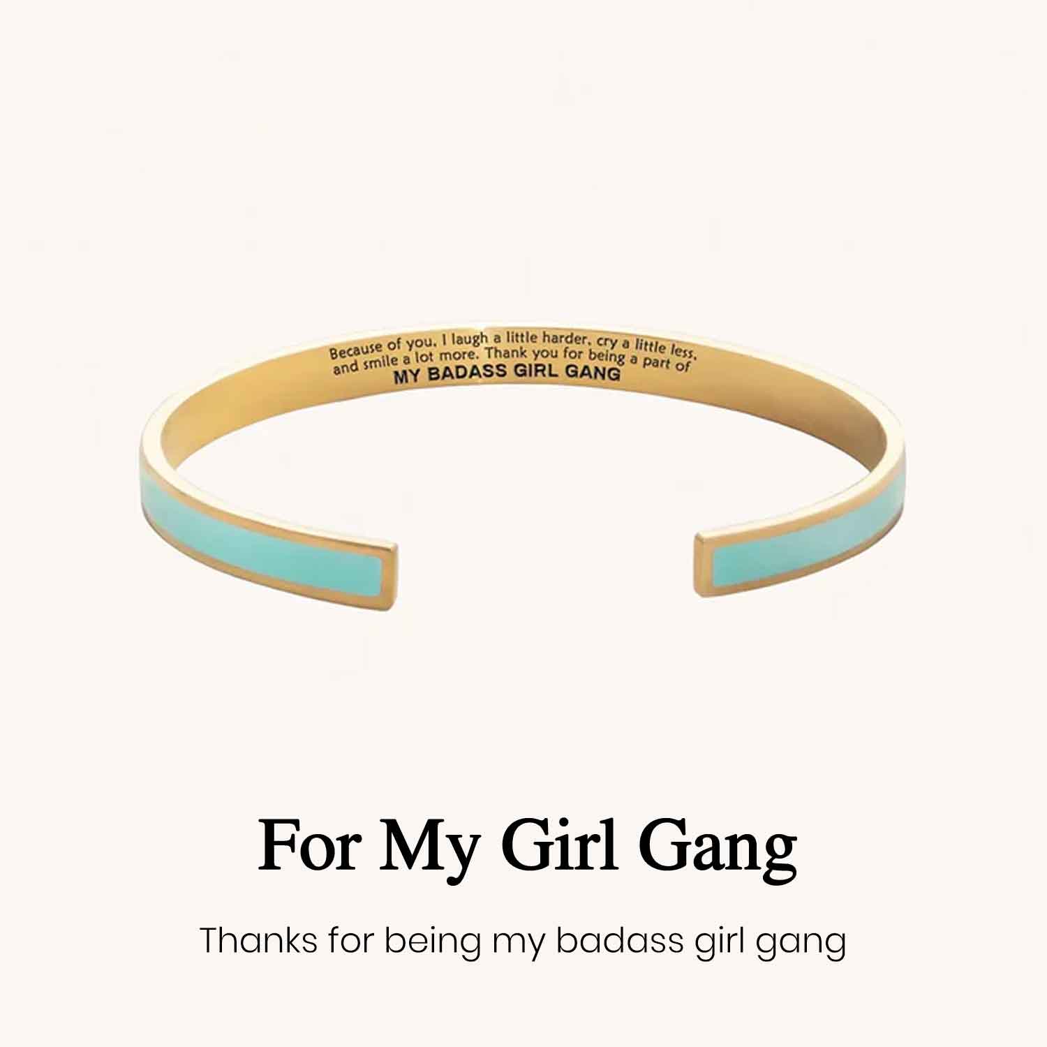 Engraved Friendship Cuff Bracelet with Color Enamel Gold Tone