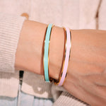 Engraved Friendship Cuff Bracelet with Color Enamel Gold Tone