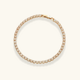 Slim Tennis Bracelet with 3mm stones in gold