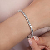 Slim tennis bracelet close up