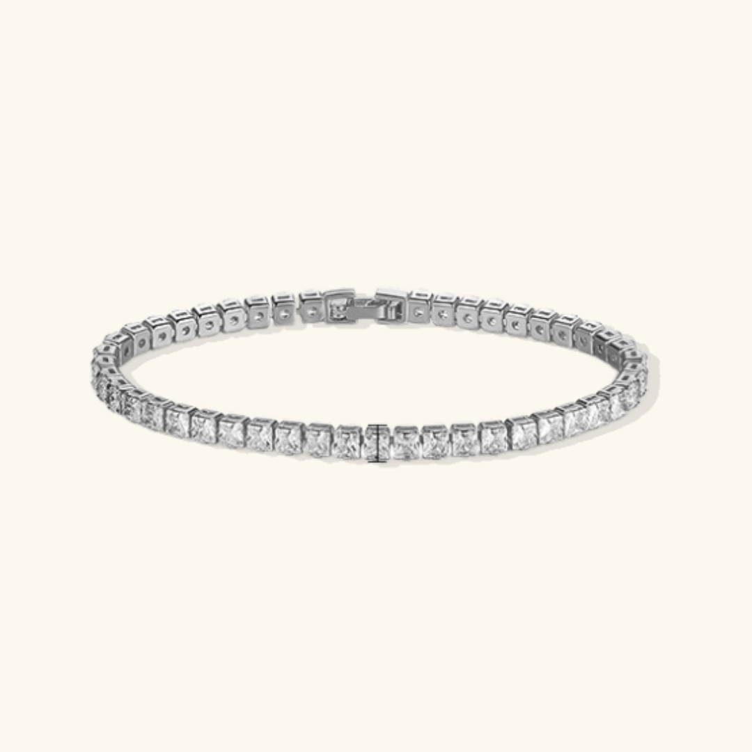 Slim Tennis Bracelet in silver