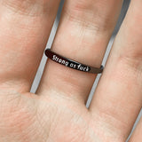 Black Rose Ring with Leaf Wrap Design and Black CZ Stones