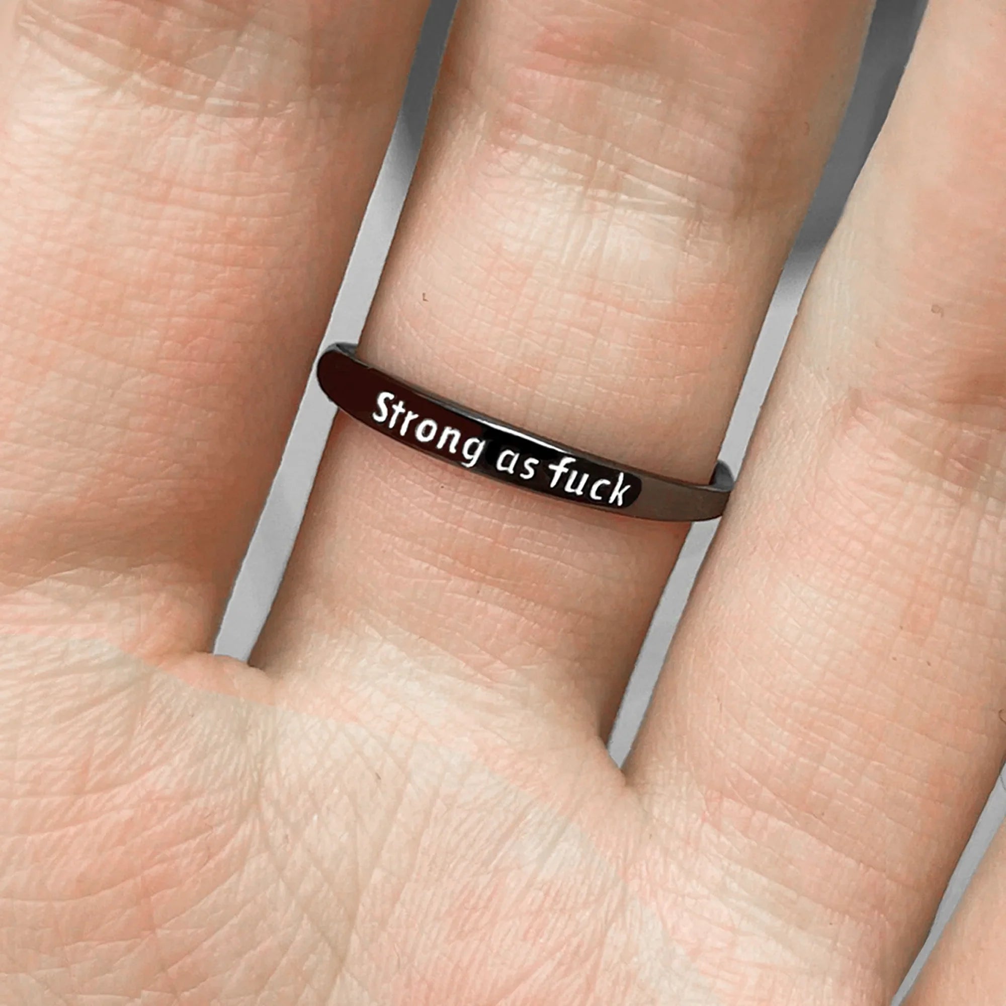 Black Rose Ring with Leaf Wrap Design and Black CZ Stones