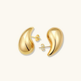 Chunky Teardrop Drop Earrings in gold