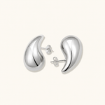 Chunky Teardrop Drop Earrings in silver