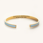 Engraved Friendship Cuff Bracelet with Color Enamel Gold Tone