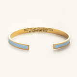 Engraved Friendship Cuff Bracelet with Color Enamel Gold Tone