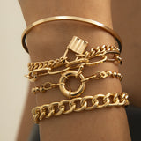 LAYERED GOLD BRACELETS SET