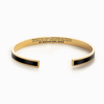 Engraved Friendship Cuff Bracelet with Color Enamel Gold Tone