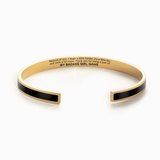 Engraved Friendship Cuff Bracelet with Color Enamel Gold Tone