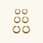 Classic Gold Hoop Earrings Set of 3