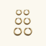 Classic Gold Hoop Earrings Set of 3