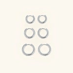 Classic Gold Hoop Earrings Set of 3
