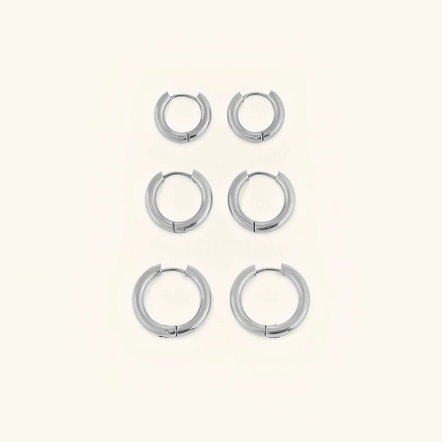 Classic Gold Hoop Earrings Set of 3