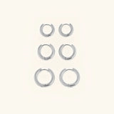 Classic Gold Hoop Earrings Set of 3