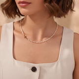 Dainty Pearl Cross Necklace