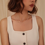 Dainty Pearl Cross Necklace
