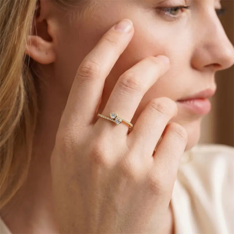 Double Heart Promise Ring