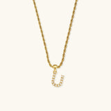 Elodie Initial Letter Pearl Necklace