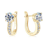 Channel Huggie Earrings in gold