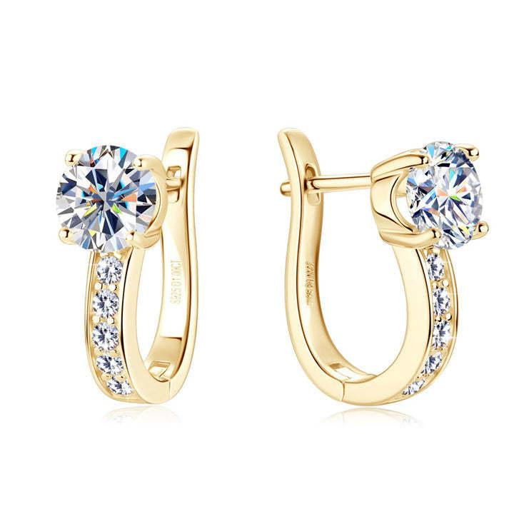 Channel Huggie Earrings in gold