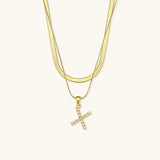 Fiona Layered Gold Initial Letter Necklace
