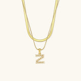 Fiona Layered Gold Initial Letter Necklace
