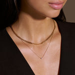 Flat Curb Link Gold Chain Necklace
