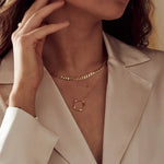 Flat Curb Link Gold Chain Necklace