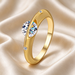 Floating Moissanite Spinner Ring