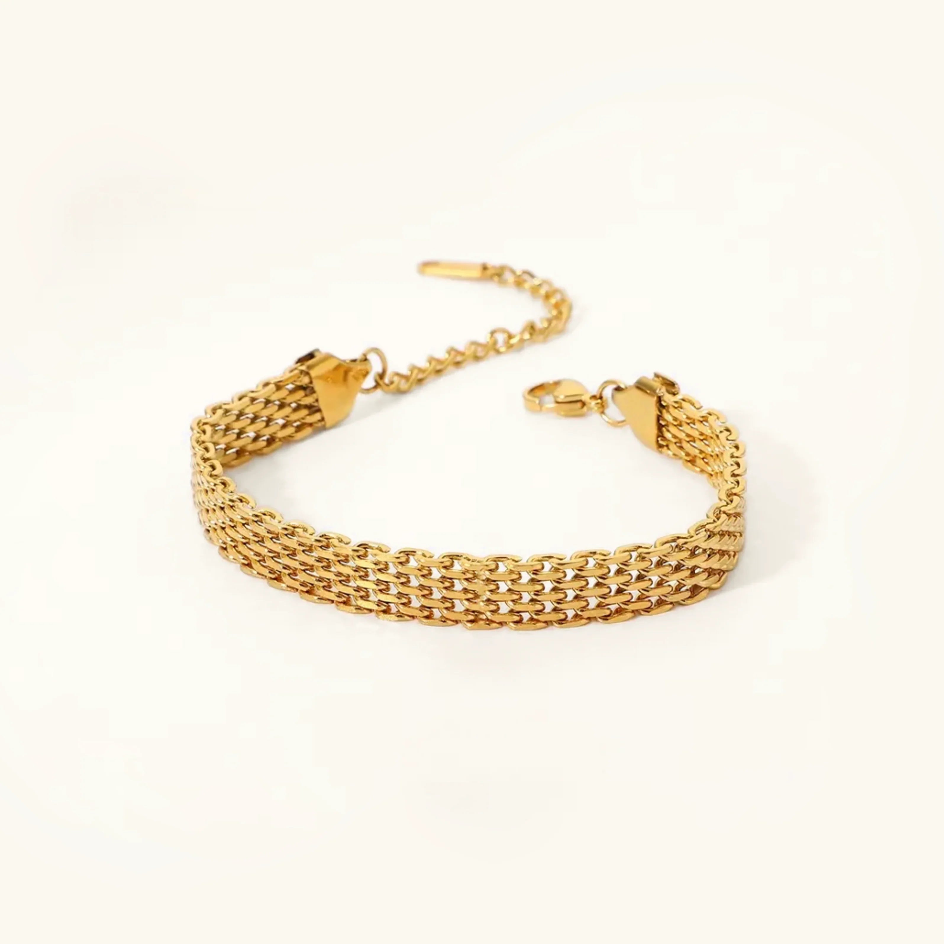 Gold Mesh Chain Bracelet