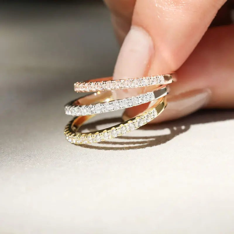 Half Eternity Moissanite Stackable Ring