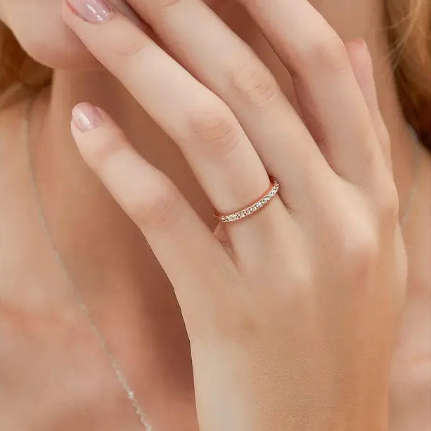 Half Eternity Moissanite Stackable Ring