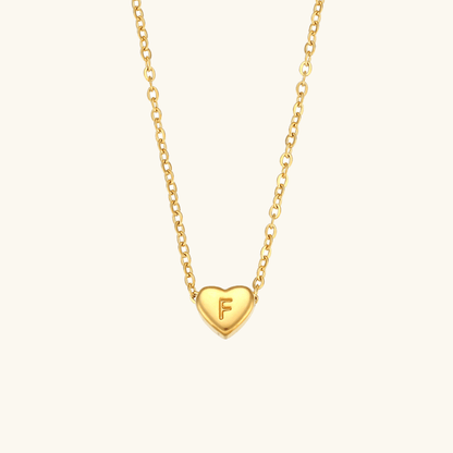 Heart Initial Gold Necklace