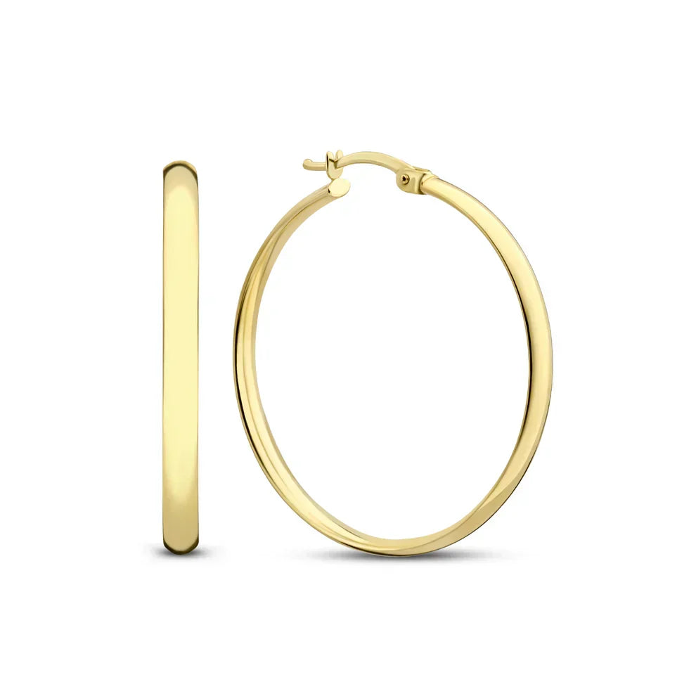 Large Thin Gold Hoop Earrings