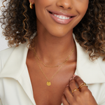 Layered Satellite Chain Disc Pendant Necklace
