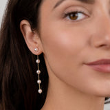 Long Pearl Drop Dangle Earrings